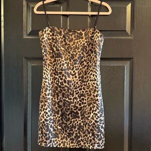 Zara Black and Tan Slip Dress